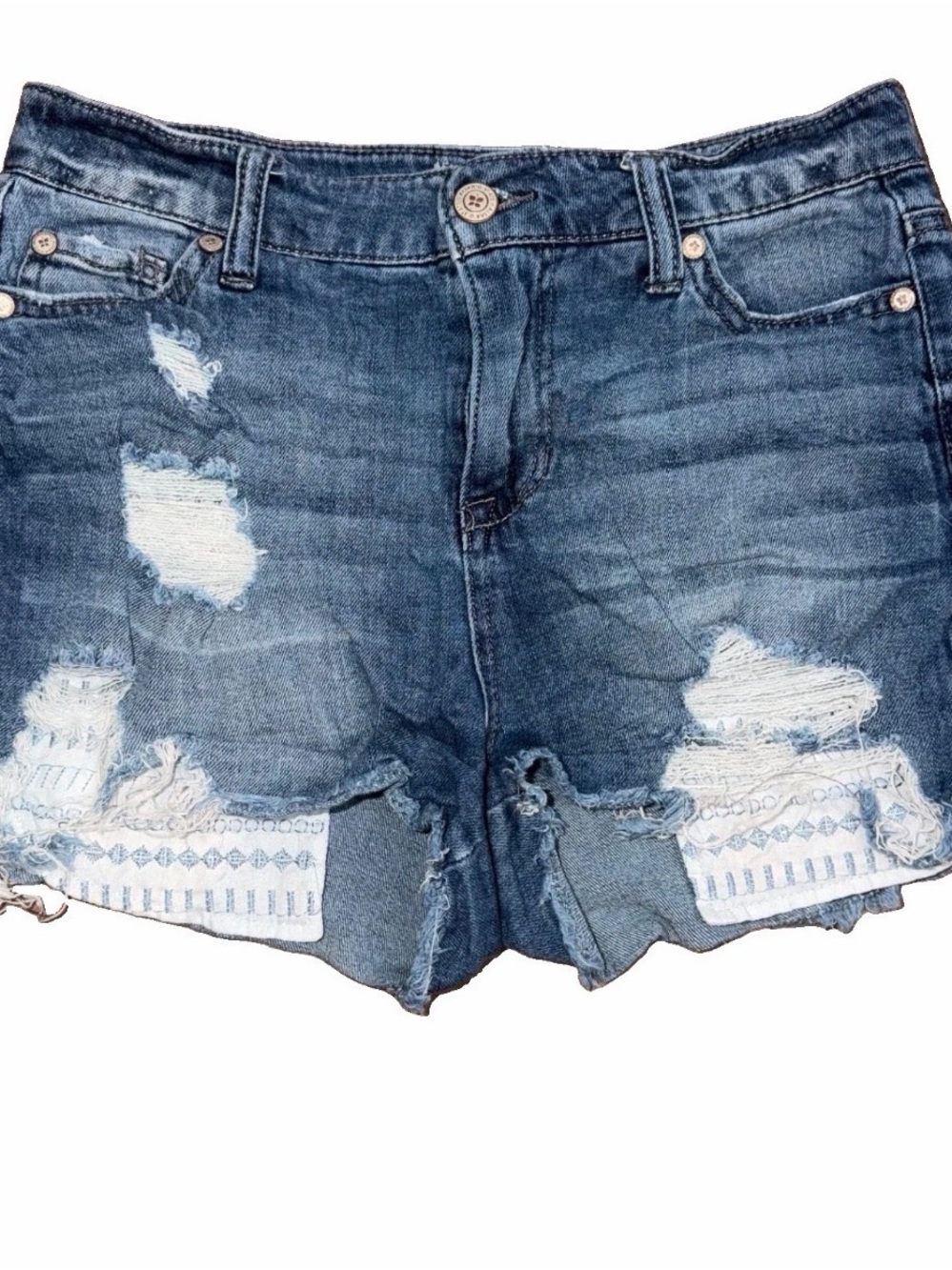 Altar’d State Denim Shorts 26 / 3 Distressed Boho-Chic Festival Beach Summer
